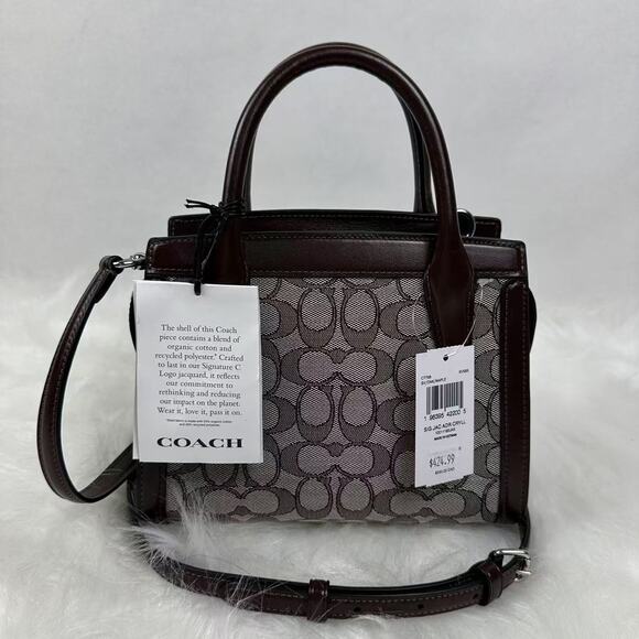 COACH Andrea Carryall Bag Crossbody Signature Jacquard CT766 Oak/Maple NWT - Picture 3 of 11